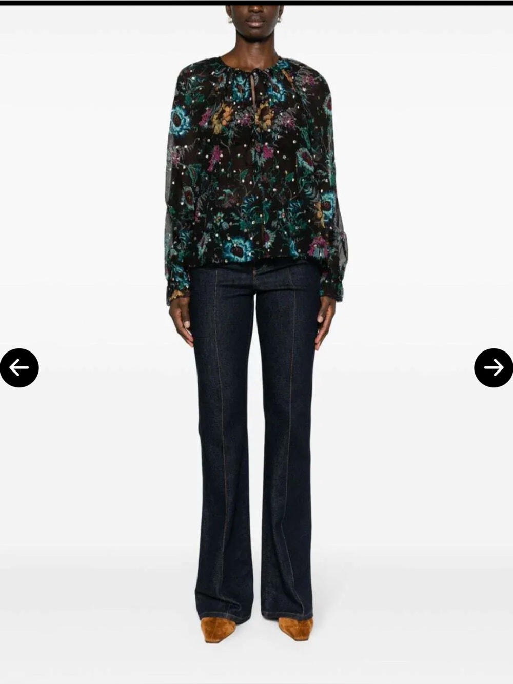 Ulla Johnson Bernadette Floral-Print Blouse | Size 12